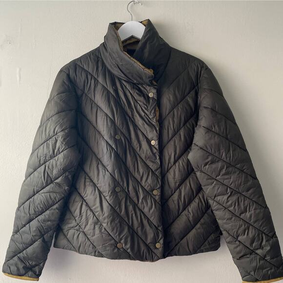 Scotch & Soda Olive Green / Mustard Puffer Jacket w/ Button Details -  Size S - Picture 9 of 13